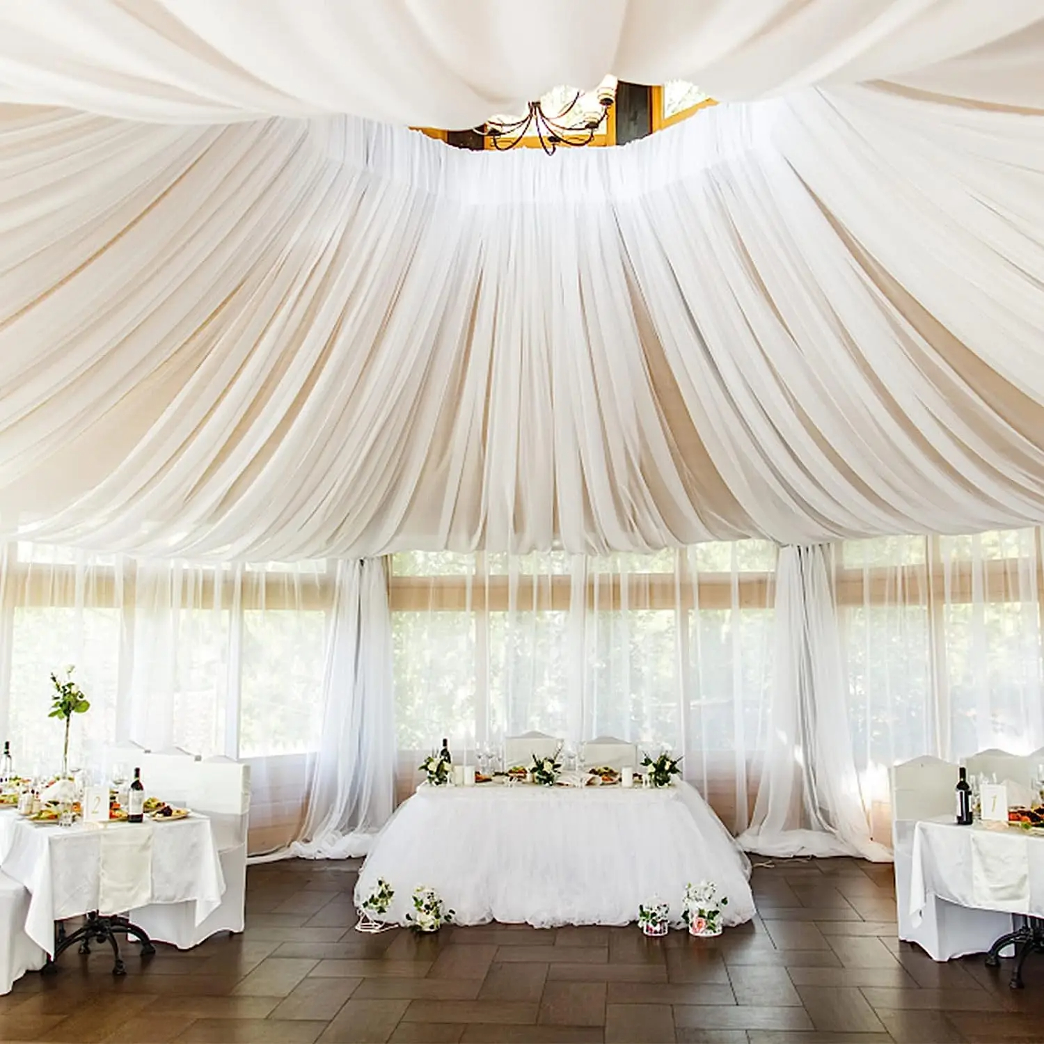 Wedding Ceremony Supply - White Wedding Dress Ceiling Drapes Roof
