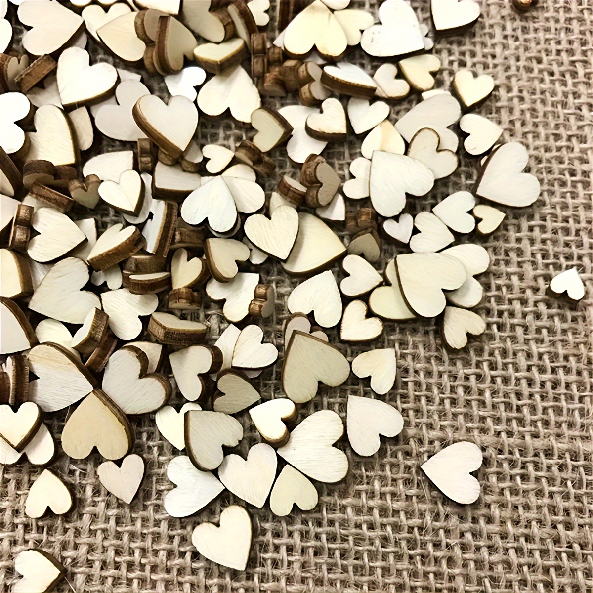 Wedding Ceremony Supply - 100pcs Rustic Wooden Heart Confetti -
