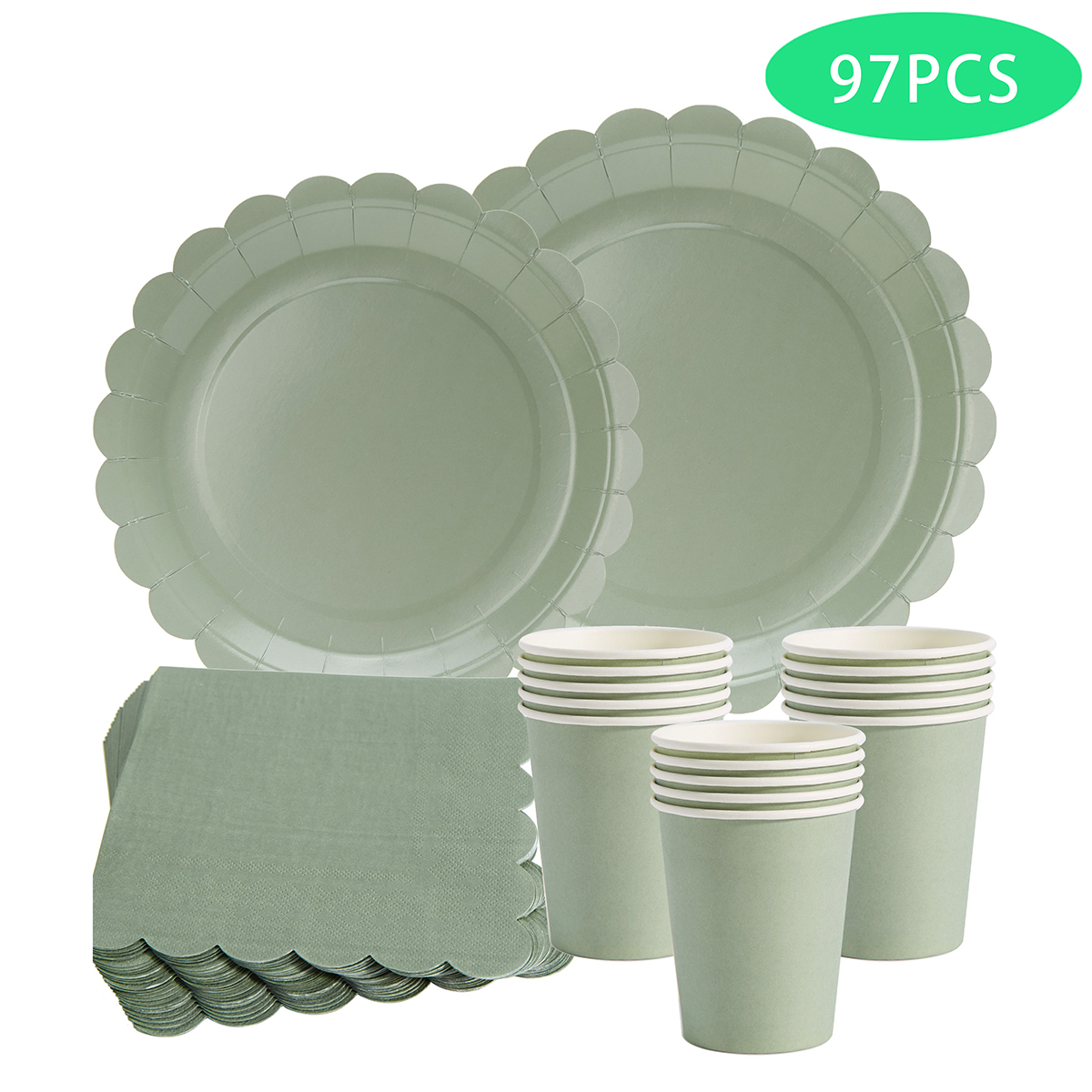 Wedding Supply Decor - 97pcs/set Disposable Tableware Set Paper Plates