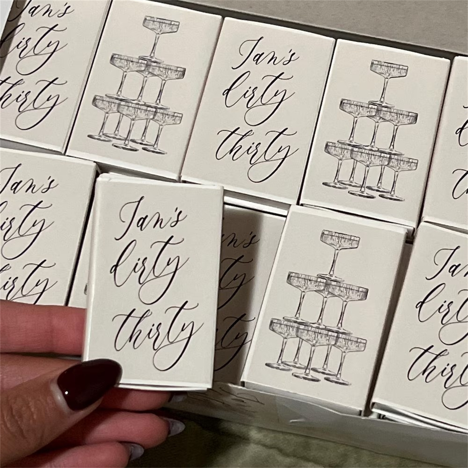 Champagne Tower Set - Personalized Matchboxes SET OF 50 -