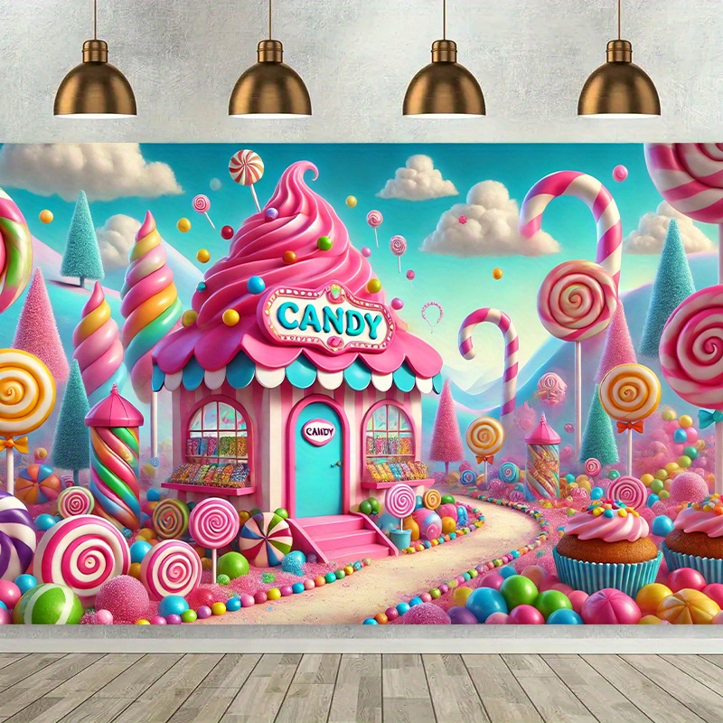 Wedding Power Supply - 1pc Colorful Candy House Dreamland Background
