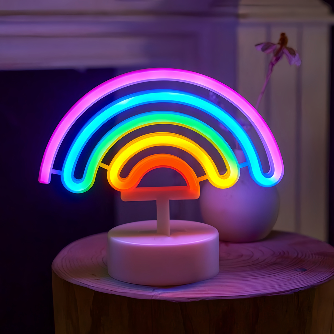 Cute rainbow neon lights, USB  - đánh giá và giá Wedding Power Supply