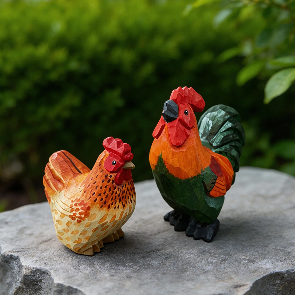 Hand Carved Wooden Rooster and - đánh giá và giá Wedding Ceremony Supply