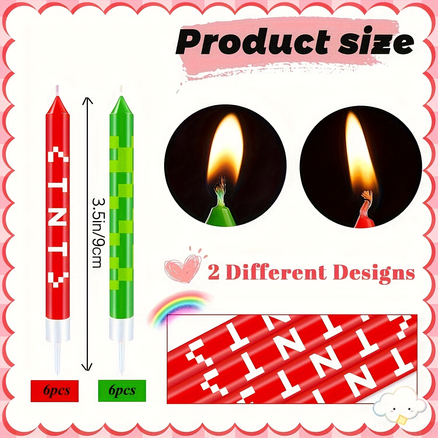 12/24pcs Green Pixel Cake Cand - đánh giá và giá Unity Candle Set