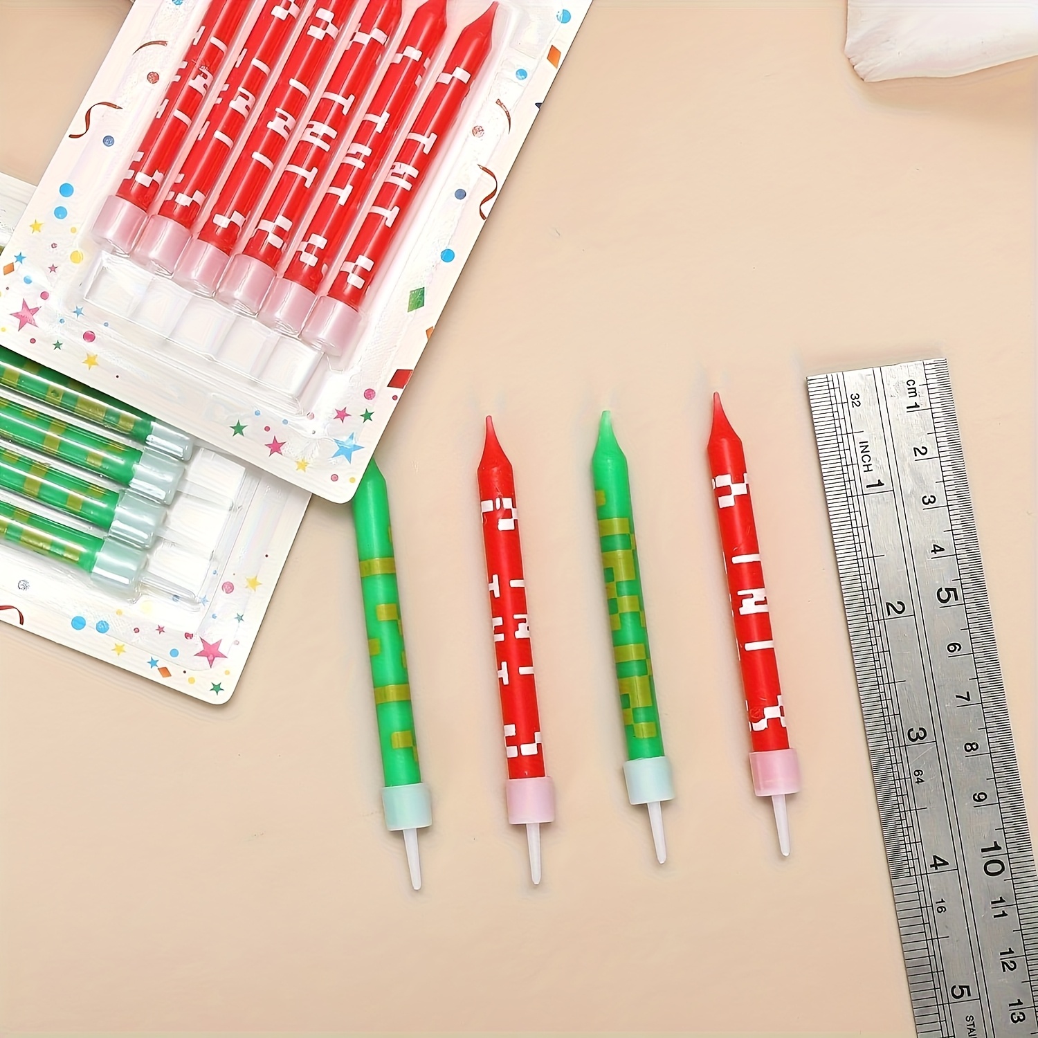 12/24pcs Green Pixel Cake Cand - đánh giá và giá Unity Candle Set