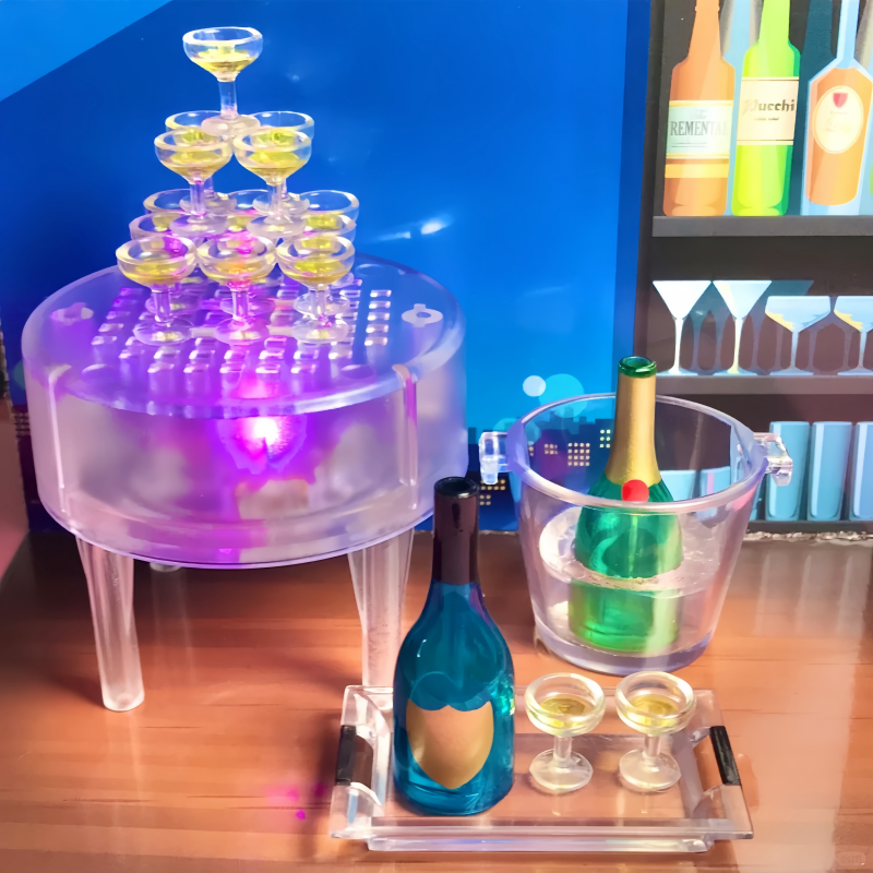 Epoch Tarlin Lighted Miniature - đánh giá và giá Champagne Tower Set