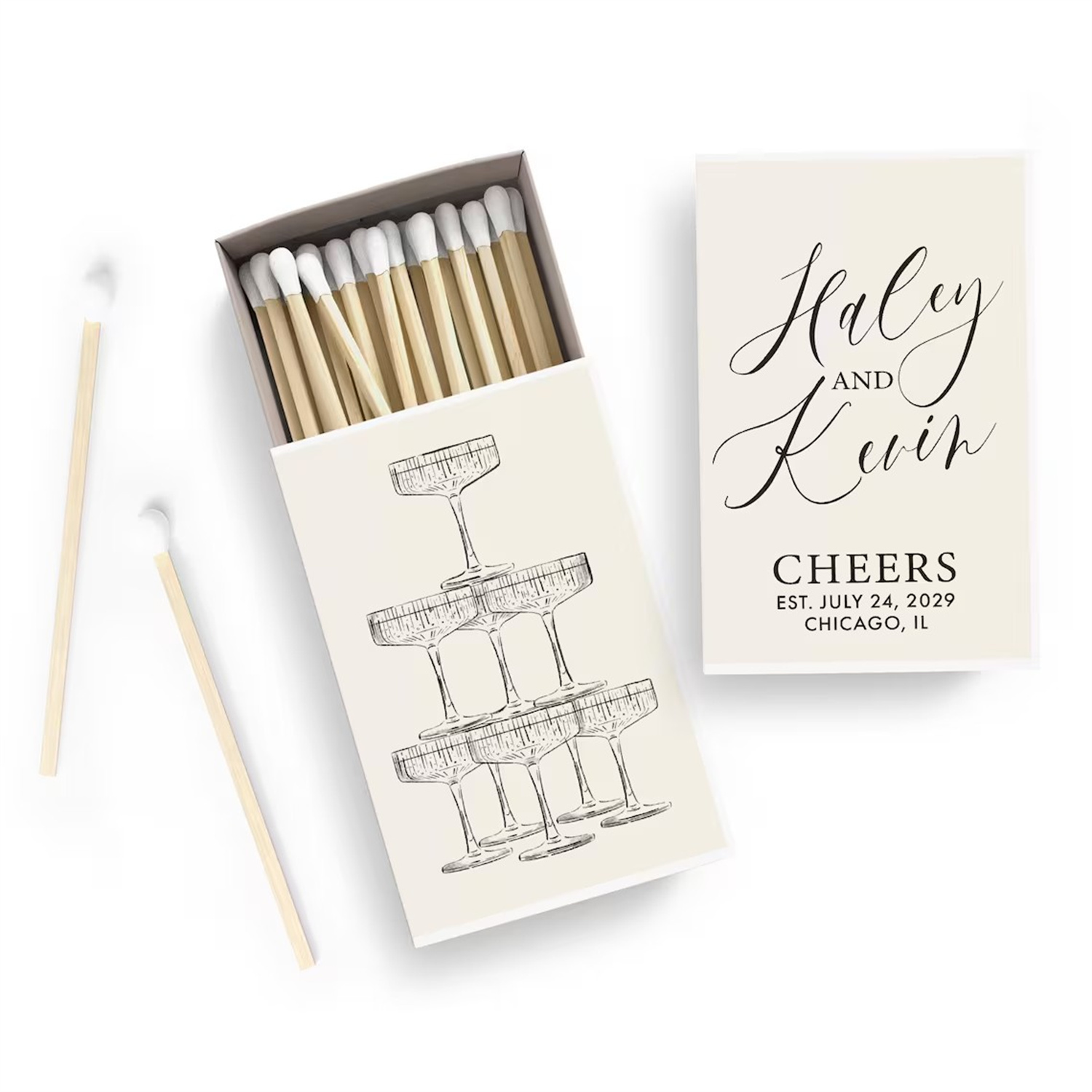Personalized Matchbox - Custom - đánh giá và giá Champagne Tower Set