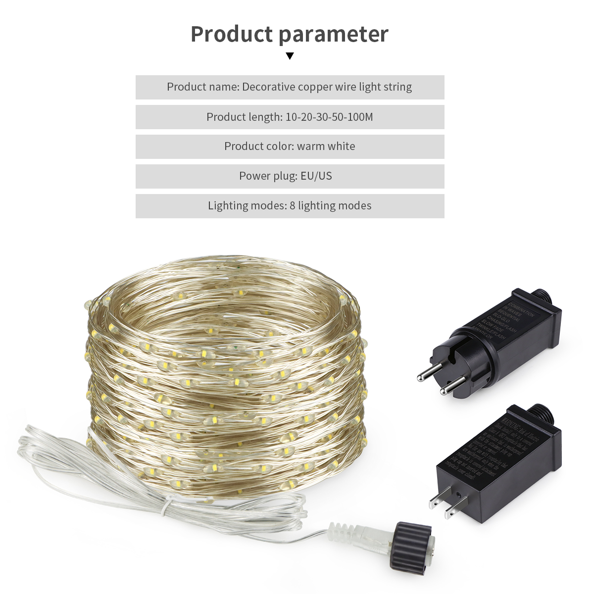 10M-100M LED String Fairy Ligh - đánh giá và giá Wedding Power Supply