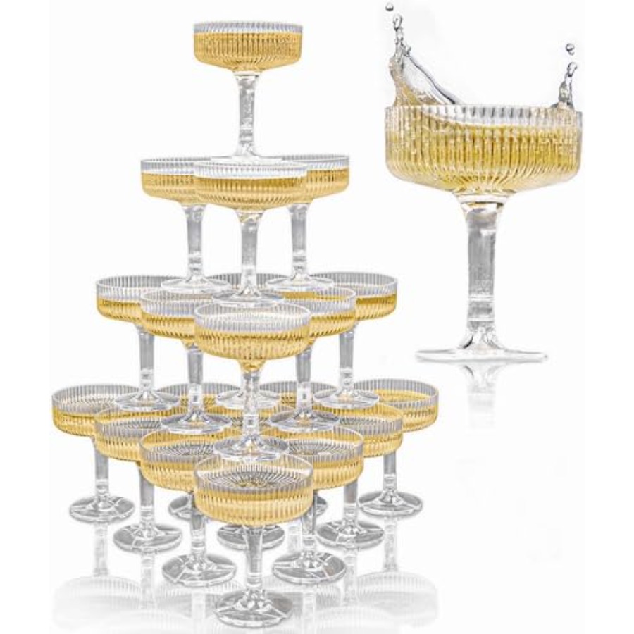 PLASTIC Champagne Tower 21-Pie - đánh giá và giá Champagne Tower Set