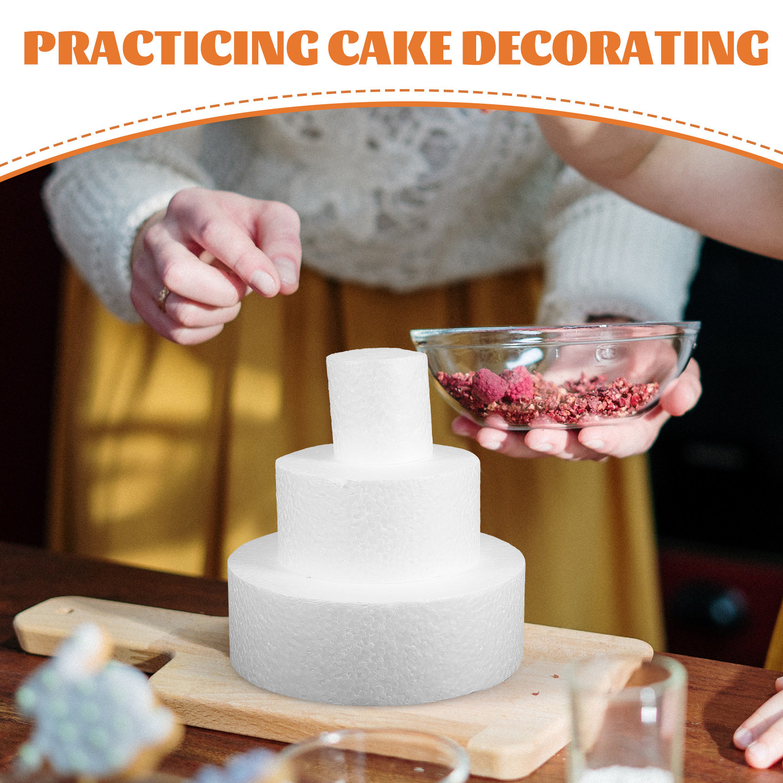 3Pcs DIY Round Cake Dummies Ba - đánh giá và giá Wedding Supply Decor