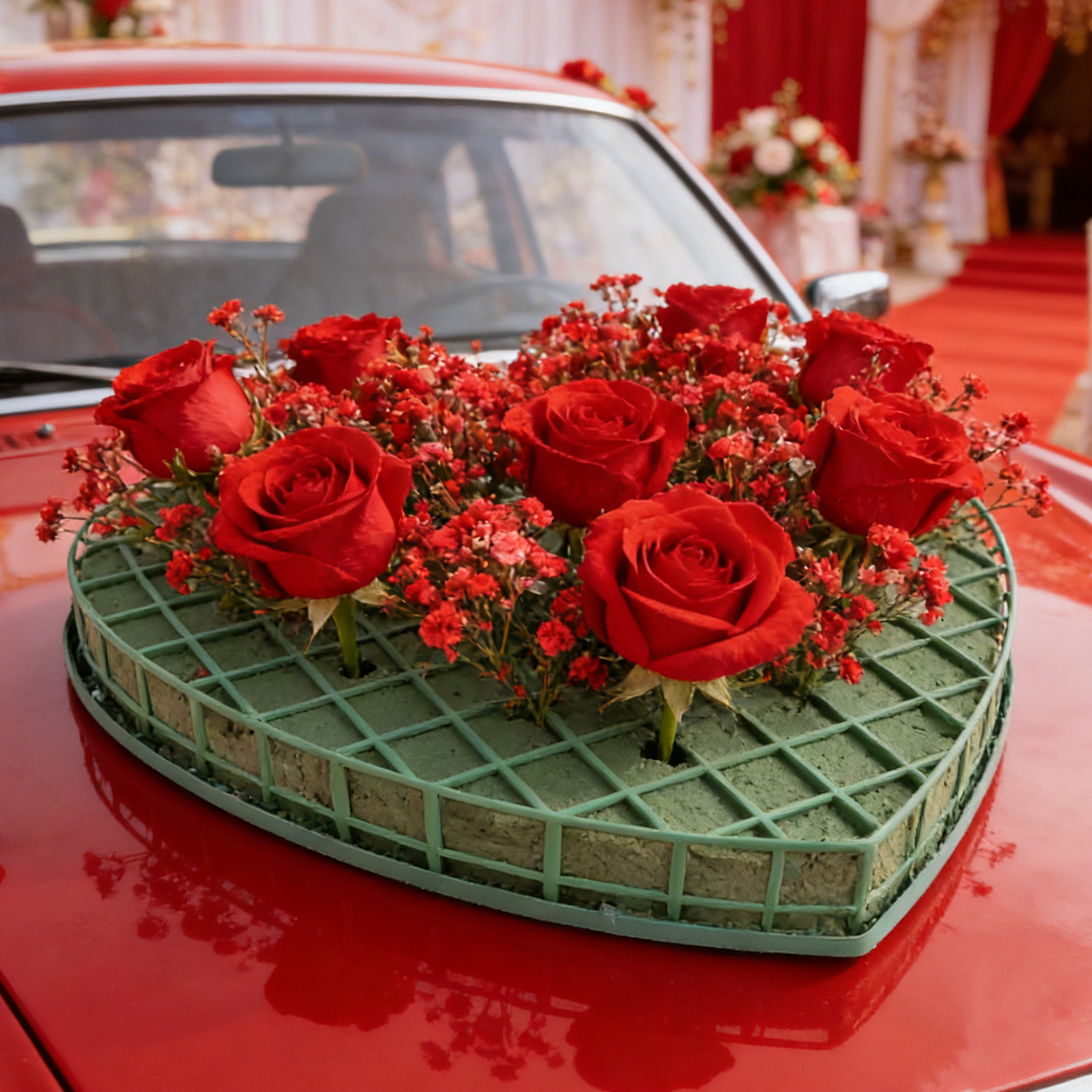 1Set Heart Floral Foam Cage Su - đánh giá và giá Wedding Supply Decor